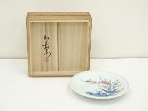 今泉今右衛門造　錦松竹梅絵皿（共箱）